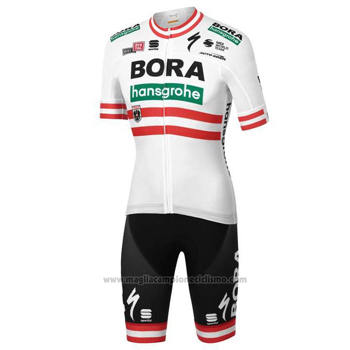 2020 Abbigliamento Ciclismo Bora Campione Austria Manica Corta e Salopette